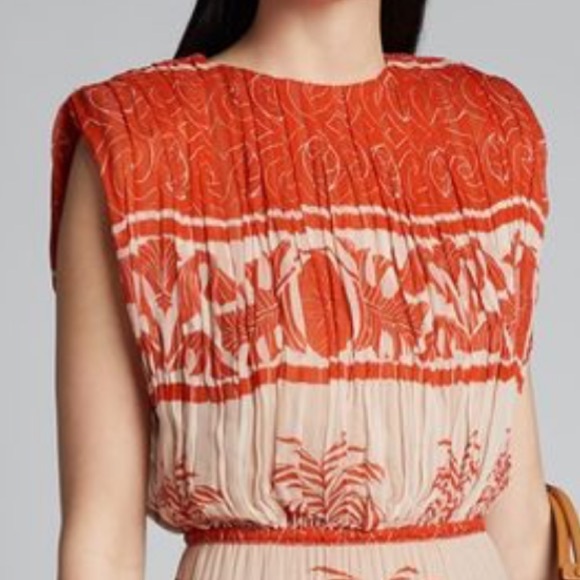 JOHANNA ORTIZ The cordillera print MIDI PRINT CREPÉ MIDI DRESS brand new/No tags - Picture 6 of 16